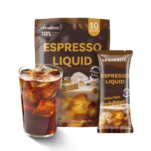 LIFEWORTH Cold Brew Black Coffee Concentrate Packets Hot Iced Instant Liquid Coffee Espresso