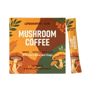 LIFEWORTH Fast Dissolving Mushroom Blend Arabica Coffee Powder with Chaga and Shiitake