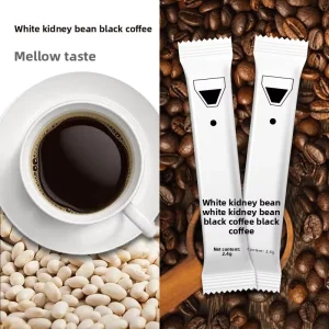 LUMIFLORA Bumblebee Probiotic White Kidney Bean Black Coffee 48g 20 Count Pack Instant Zero Fat Coffee Powder