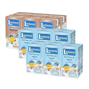 Lactasoy Thailand Imported Protein Milk 125ml Sugar free Original Drink Leisure Drinks Soy Nutritious Milk
