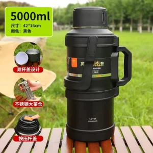 Large 5000ML Capacity Insulated Stainless Steel Thermos Outdoor Travel Tea Flask Plastic Drinkware
