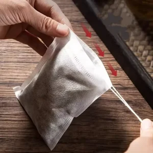 Large Stock Custom Printed Disposable Drawstring Non woven Natural Herbal Loose Leaf Infuser Tea Bag