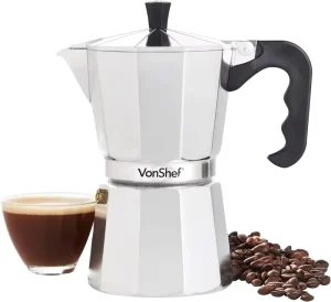 Laser Printed Logo Italian Mocha Coffee Pots European Style Hand Brewed Pots Aluminum Octagonal Pots