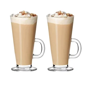 Latte Glasses Resistant Hot Drink Cafe Mugs with Handle Ideal for Latte Cappuccino Espresso Hot Chocolate Coffee Shop Hotel Use