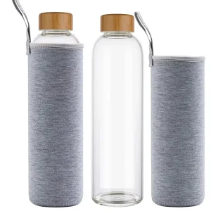 Leak Proof Sports Travel Mug BPA Free Glass Dishwasher Safe Single Wall Wide Mouth Custom Logo Screw-On Lid 500ml Water Bottle