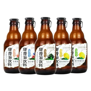 Lekefen Kombucha Fermented Tea Beverage 290 ml 15 Bottles Per Case 0% Fat Real Tea Extract Flavors Lemon Grapefruit Peach
