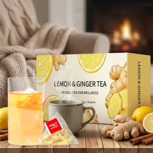 Lemon Ginger Tea Bag Slimming Detox Weight Loss Flat Belly OEM ODM Private Label Immune Support Wellness Sachet