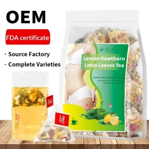 Lemon Hawthorn Lotus Leaf Herbal Tea 5g X 30 Bags Premium Grade Sulfur Free OEM Available