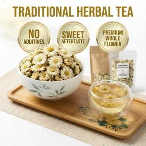 Light Floral Aroma Clear Golden Tea Soup Daily Herbal Easy Brewing 100% Natural Hand Picked Organic Whole Chrysanthemum Tea
