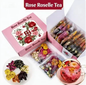 Liver Detox Rose Tea Natural Herbal Wellness Holistic Body Recovery Organic Health Support Blooming Flower Balls Herbal Tea