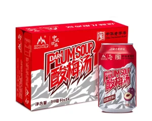 Low Sugar 310ml Sleek Can Sour Plum Drink Natural Dark Plum Hawthorn Cooling Beverage No Sucrose