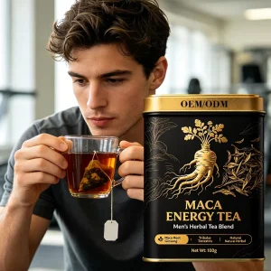 Maca Ginseng Tea Men Vitality Energy Herbal Tea Bags Custom Packaging 100g