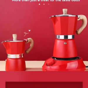 Manual Aluminum Moka Pot 300ml 6-Cup Aluminum Espresso Maker Classic Octagonal Coffee Maker Pot