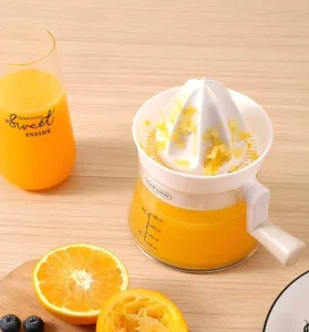 Manual Citrus Juicer Hand Press Lemon Orange Squeezer With Large Capacity Cup for Kitchen Home Use