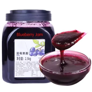 Manufacturer Blueberry Fruit Jam Puree Syrup Concentrate Snow Cone Syrup for Smoothie Juice Tea Ingredients