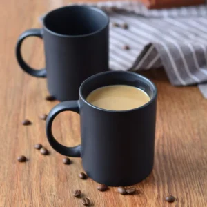Matt Black Ceramic Stoneware Coffee Mugs 11oz Ceramic Mug