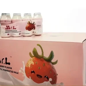Mellow Strawberry Flavored Smooth Taste Fermented Milk for Gentle Snacking