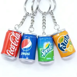 Mini 3D Simulation Beverage Can and Bottle Acrylic Keychain Cute Soda Drink Keyring Bag Charm Pendant Gift