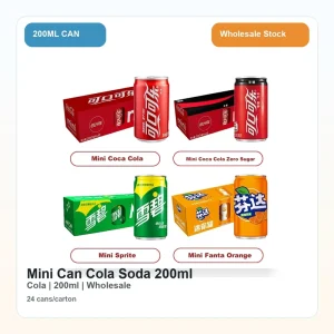 Mini Can Carbonated Soda Drink 200ml Cola Flavor 24 Cans