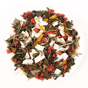 Mixed Flavored Herbal Fruit Loose Leaf Blended Tea Blend Caffeine Free Coconut Strawberry Apple Oolong Mixed Detox Fruit Tea