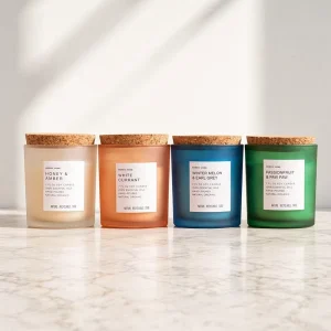 Modern Hand Poured Natural Organic Scented Candles 100% Essential Oils Glass Cup Soy Wax Papaya Scent Decorative Gift