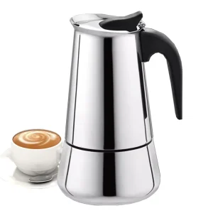 Modern Italian Style Stainless Steel Moka Pot Induction Stovetop Espresso Maker