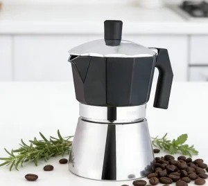 Modern Stovetop Italian Moka Pot Coffee Maker with Lid Aluminium Espresso Mocha Coffee Pot