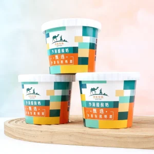 Moisture Resistant Biodegradable Eco Friendly Food Grade Paper Ice Cream Cup Rigid Gelato Yogurt Sundae Packaging 8oz Fine Line