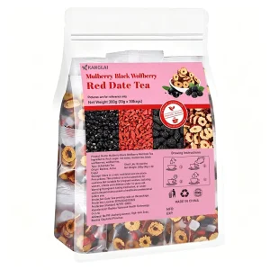 Mulberry Goji Herbal Fruit Tea Transparent Pouch Real Dried Fruits Visible Naturally Sweet & Satisfying OEM Factory Direct