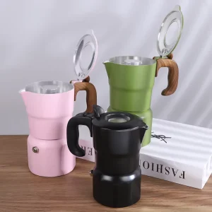 Multicolor Stovetop Coffee Maker Aluminum Alloy Induction Moka Pot