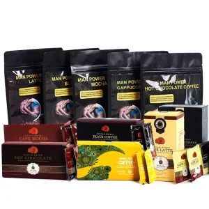Mushroom Coffee Instant Coffee with Ganoderma Extract Reishi Mushroom Extract Instant Black Coffee Powder Five Flavor