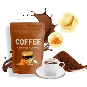 Mushroom Extract Cordyceps Extract & Ginseng Extract with Instant Coffee Powder Natural Coffee Blend