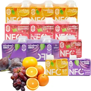 NFC Fruit Juice 100% Pure Cold Pressed Drink 100ml 6 Boxes Mixed Grape Orange Prune Flavor No Preservative OEM