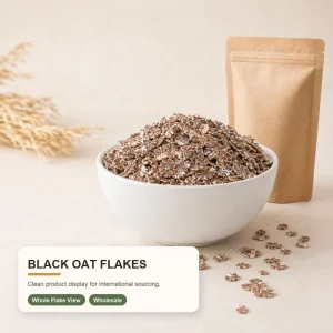 Natural Black Wheat Rolled Oat Flakes High Fiber Whole Grain Breakfast Cereal for Yogurt & Milk Bulk From China