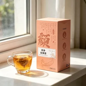 Natural Double Ginseng Tea for Women Wellness Refreshing Herbal Blend for Daily Vitality Caffeine Free Support Daily Energy