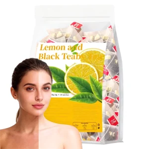 Natural Herbal Lemon Black Tea Flavorfed Skin Whitening Detox Tea for Fair Skin