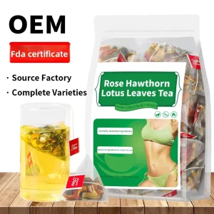 Natural Herbal Slimming Tea Weight Loss Detox Tea Rose Hawthorn Lotus Leaf Tangerine Peel Tea 30 Packets OEM