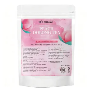 Natural Peach Oolong Pyramid Tea Bags White 8 Seal Pouch Juicy Peach & Floral Oolong Blend Smooth & Satisfying OEM