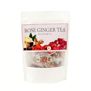 Natural Red Ginseng Goji Rose Tea 8 Ingredient Blend Caffeine Free Smooth & Gentle Perfect for Women OEM
