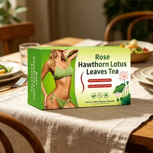 Natural Rose Hawthorn Lotus Leaf Slimming Detox Herbal Tea Bags Box 150g Light Floral Flavor Healthy Beverage for Women