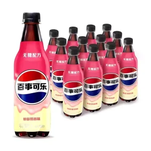 New Pepsis Carbonated Soft Drink Sugar Free Pepsis Cola Strawberry Milkshake Flavor 500mL