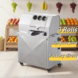 Newest Design Large Capacity Three Rolls Three Holes Sugarcane Juicer Machine Sugarcane Juice Extractor for Commercial Use