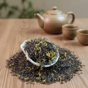 Newly released Organic Osmanthus Black Tea Special Grade Strong Aroma Gongfu Blooming Tea 300g Bag Made Premium Osmanthus Leaves