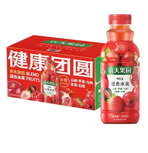 Nongfu Farmer’s Orchard 30% Mixed Fruit Juice Drink Hawthorn Apple Dark Plum Strawberry Pomegranate Sweet Sour 450ml Bottle