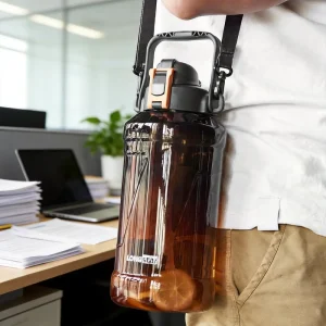 OEM 2000ml Eco Friendly Plastic Water Bottles with Rope Direct Drinking Hot Cold Dishwasher Safe Hiking Camping Bag