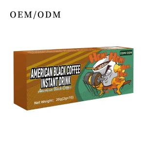 OEM American Style Black Coffee 0 Fat 0 Sugar Small Grain Pure Coffee Fat Reducing Meal Replacement Instant Coffee in Stick Form