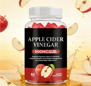 OEM Apple Cider Vinegar Gummies 500mg with Green Tea Extract Supports Digestion Detox Weight Management Dietary Supplement