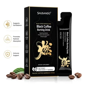 OEM Black Coffee Burning Drink Gut Balance Nutrient Absorption Immune Support Functional Coffee Private Label
