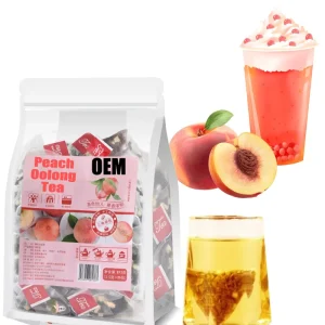 OEM Bulk Peach Oolong Tea Bags Natural Dried Fruit Herbal Tea with FD Peach Cubes for Milk Tea Shop & Catering Use