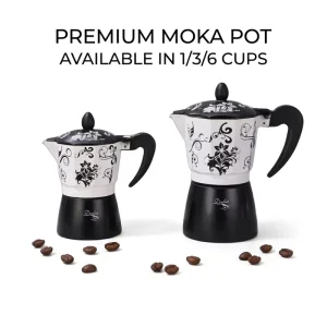 OEM Customized Stovetop Aluminum Coffee Maker 1 3 6 Cups Vintage Italian Espresso Moka Pot